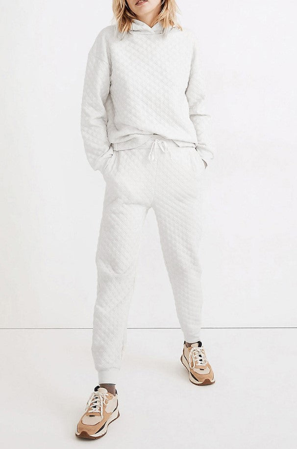 JOGGER | Ensemble matelasse blanc