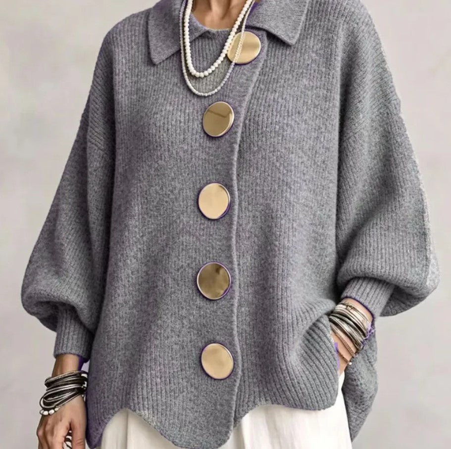 VAUREL | Cardigan en maille boutonné avec col