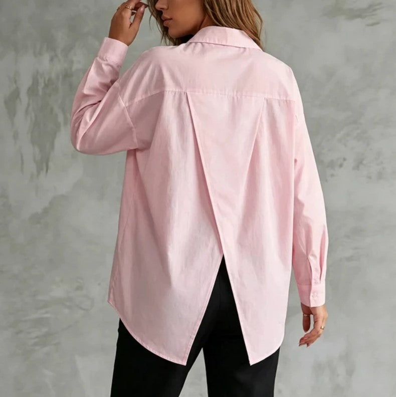 RESHA | Chemise à fente au dos - lin