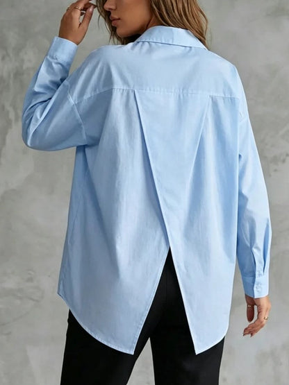 RESHA | Chemise à fente au dos - lin