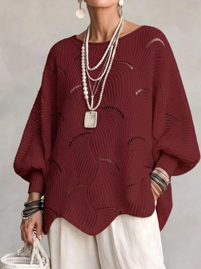 VAUTRO | Pull ajouré en maille avec motif ondulé
