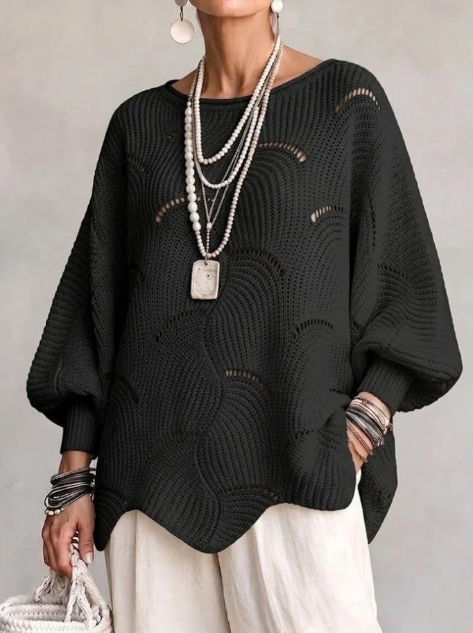 VAUTRO | Pull ajouré en maille avec motif ondulé
