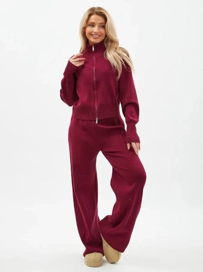 ALBA | Pantalon large, veste zippée.