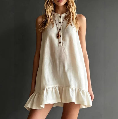 Robe sans manches a volants