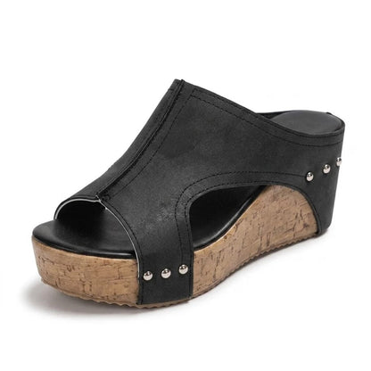 KOBRA | Sandales Compensées Peep Toe