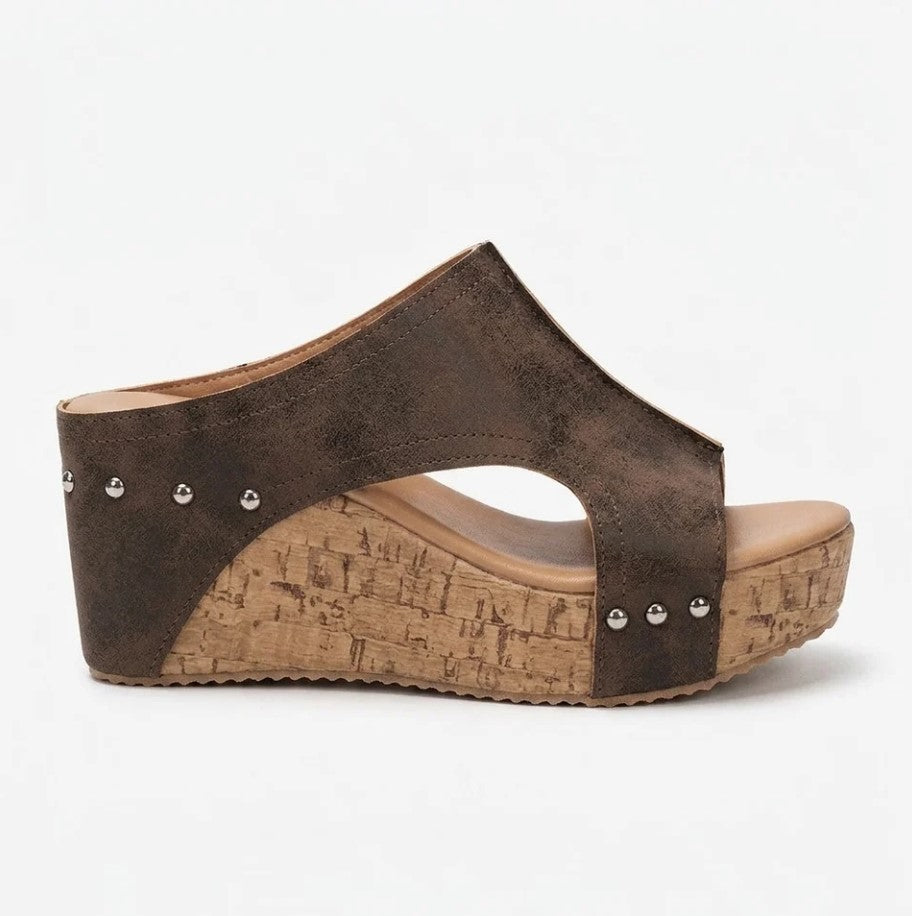 KOBRA | Sandales Compensées Peep Toe