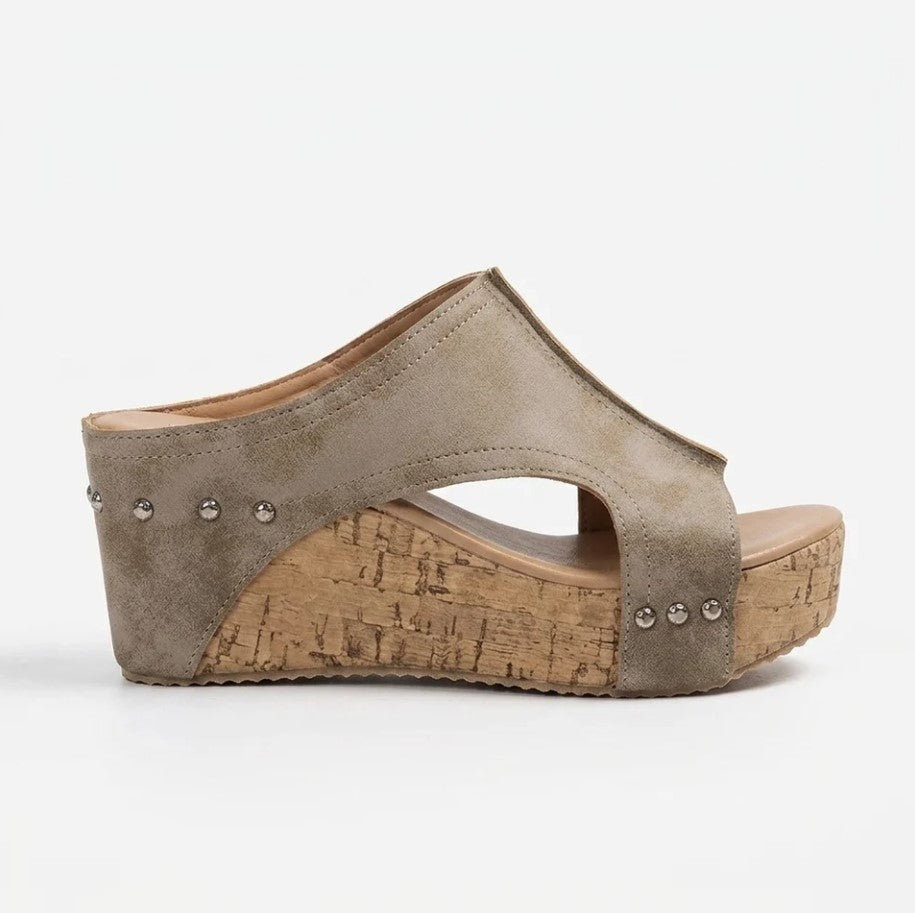 KOBRA | Sandales Compensées Peep Toe
