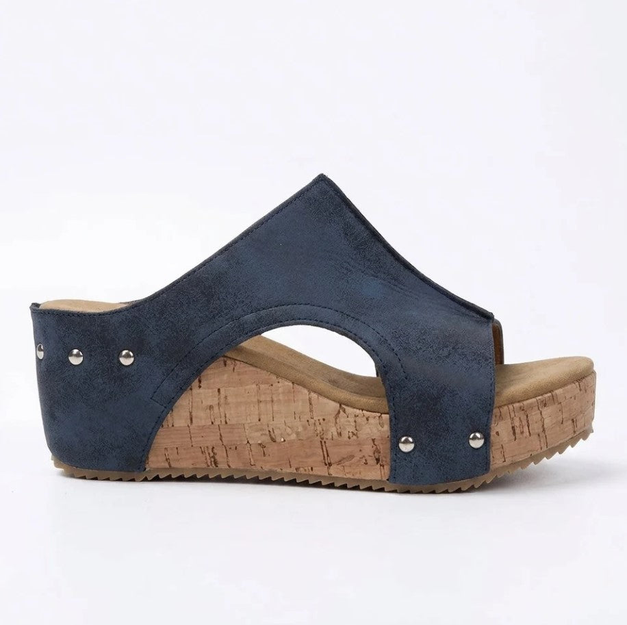 KOBRA | Sandales Compensées Peep Toe